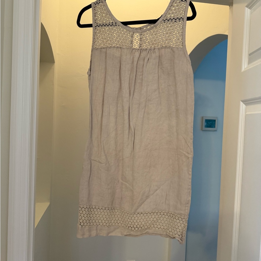 Elegant Cream Sleeveless Mini Dress